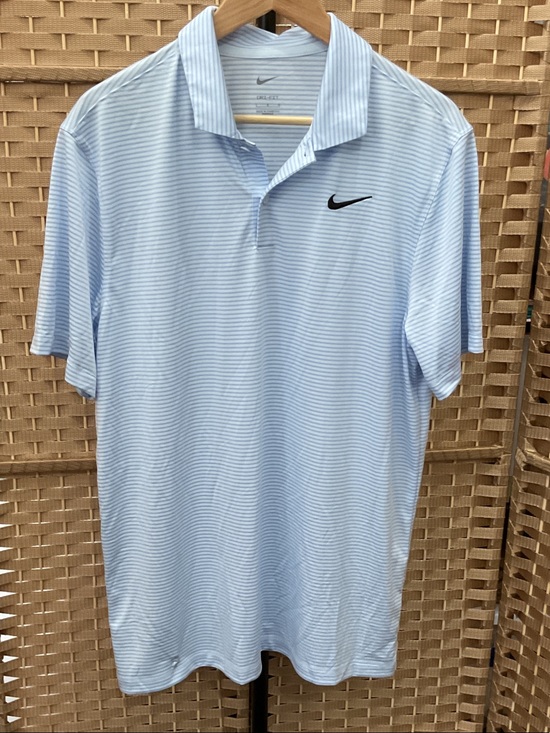 Nike Other - Nike Light Blue Thin-Striped Performance Polo NWOT